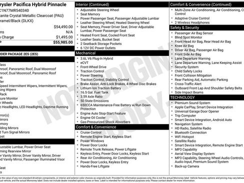 Used 2021 Chrysler Pacifica Pinnacle FWD image 2
