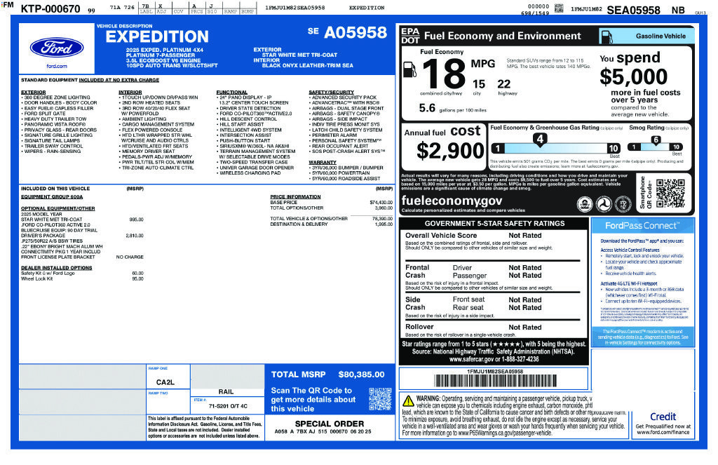 Certified 2025 Ford Expedition Platinum w/ Driver's Package AWD/4WD image 37