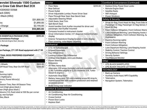 Used 2025 Chevrolet Silverado 1500 Custom Trail Boss w/ LPO, Dark Essentials Package AWD/4WD image 9