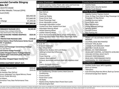 Used 2023 Chevrolet Corvette Stingray Premium Conv w/ Z51 Performance Package RWD image 3
