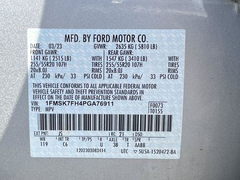Used 2023 Ford Explorer Limited w/ Limited Technology Package RWD image 38