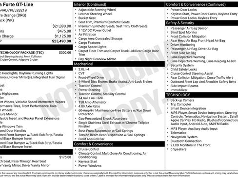 Used 2023 Kia Forte GT-Line w/ GT-Line Technology Package FWD image 4