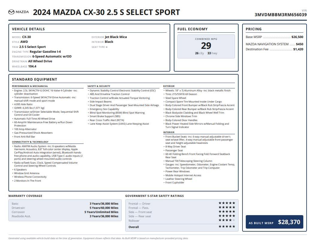Used 2024 MAZDA CX-30 AWD 2.5 S w/ Select Sport Pkg image 26