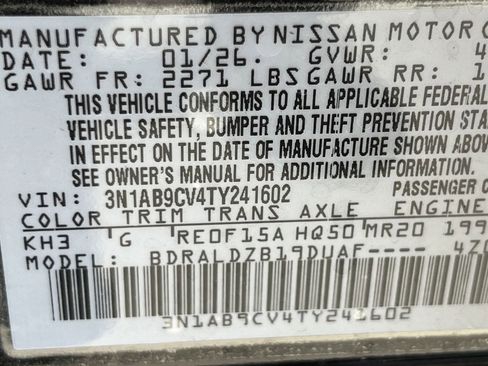New 2026 Nissan Sentra SV w/ SV Convenience Package FWD image 17