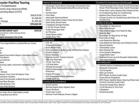 Certified 2021 Chrysler Pacifica Touring w/ Cold Weather Group FWD image 8