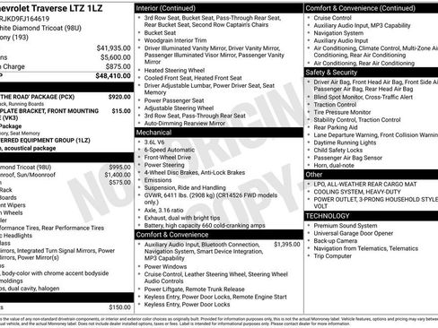 Used 2015 Chevrolet Traverse LTZ w/ LPO, 'HIT The Road' Package FWD image 31
