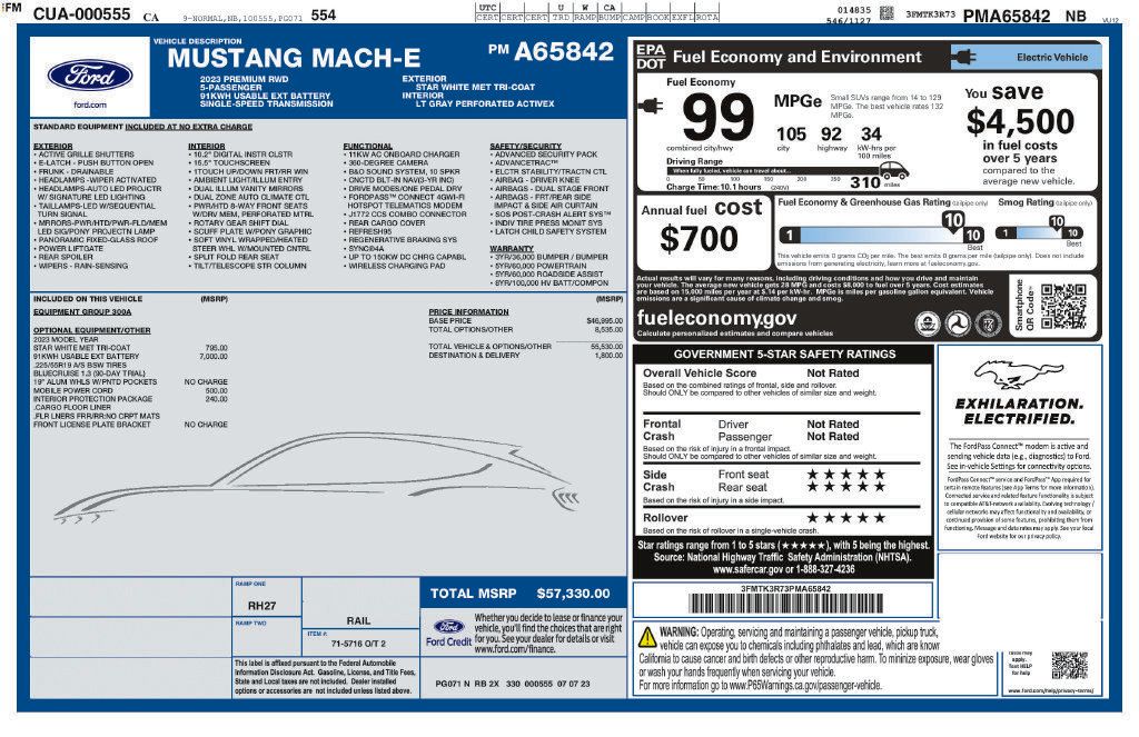 Used 2023 Ford Mustang Mach-E Premium RWD image 2