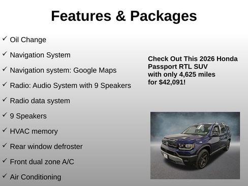Certified 2026 Honda Passport RTL image 4