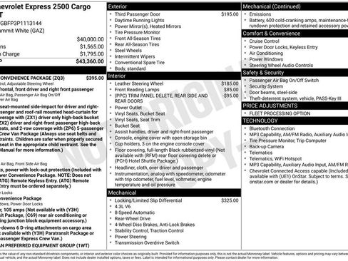 Used 2023 Chevrolet Express 2500 Extended w/ Driver Convenience Package RWD image 17