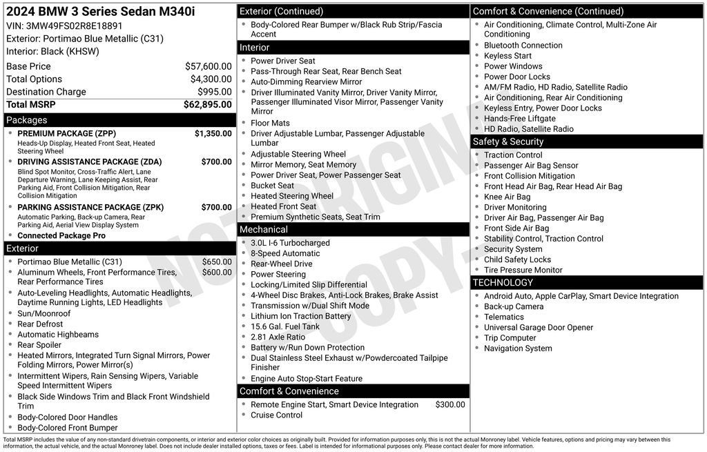 Used 2024 BMW M340i w/ Premium Package RWD image 7