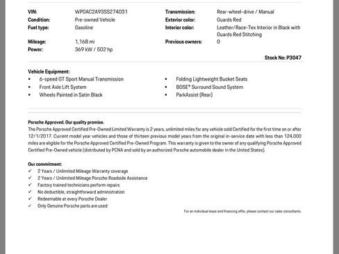 Certified 2025 Porsche 911 GT3 RWD image 14