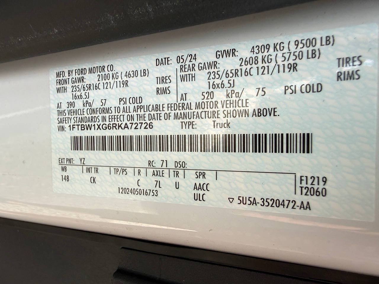 Used 2024 Ford Transit 350 148 High Roof w/ Load Area Protection Package RWD image 37