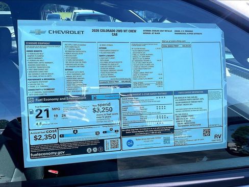 New 2026 Chevrolet Colorado W/T RWD image 14