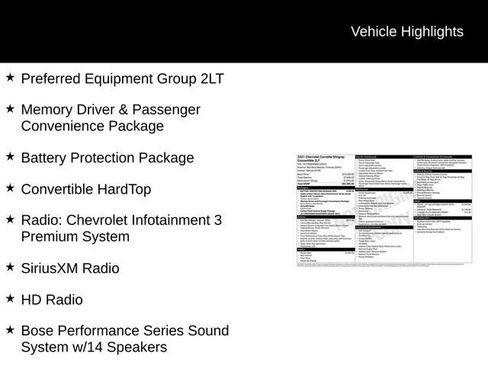 Used 2021 Chevrolet Corvette Stingray Preferred Conv w/ Battery Protection Package RWD image 4