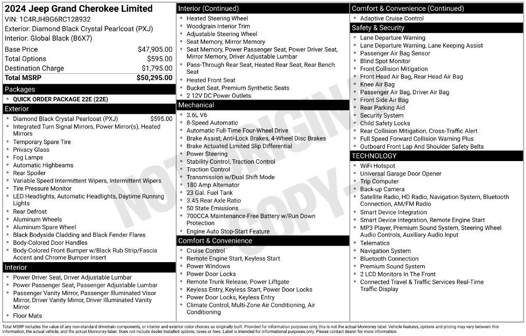 Certified 2024 Jeep Grand Cherokee Limited AWD/4WD image 43