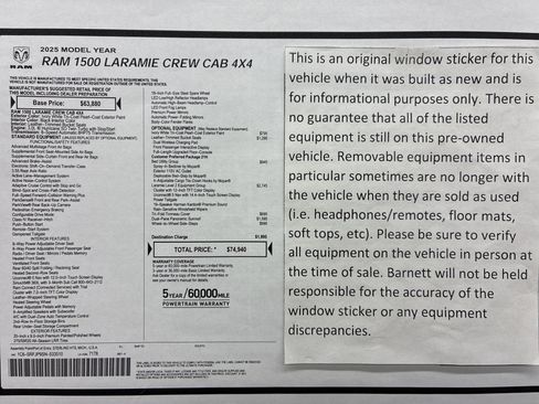 Certified 2025 RAM 1500 Laramie AWD/4WD image 2