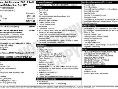 Certified 2021 Chevrolet Silverado 1500 LT Trail Boss w/ Bed Protection Package image 32