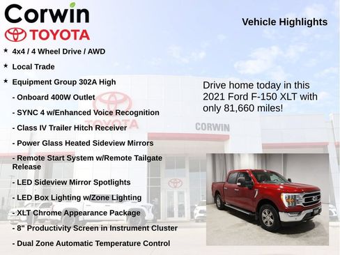 Used 2021 Ford F150 XLT w/ Equipment Group 302A High AWD/4WD image 7
