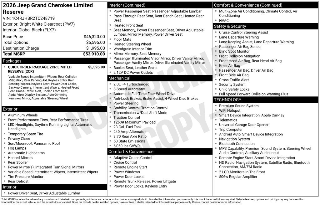 Used 2026 Jeep Grand Cherokee Limited AWD/4WD image 75