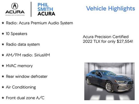 Certified 2022 Acura TLX Base image 5