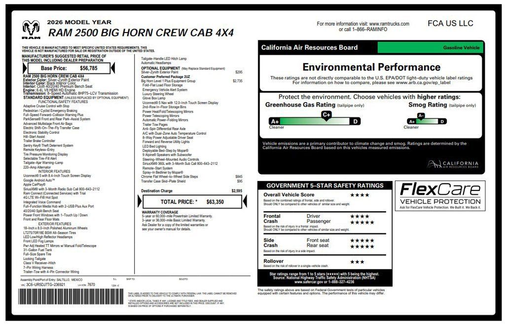 Certified 2026 RAM 2500 Big Horn AWD/4WD image 3