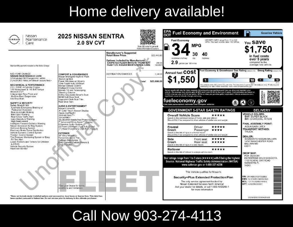 Used 2025 Nissan Sentra SV FWD image 38