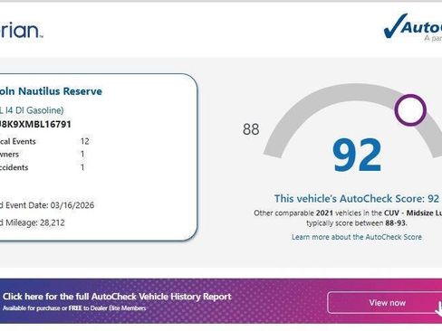 Used 2021 Lincoln Nautilus Reserve w/ Equipment Group 201A image 18