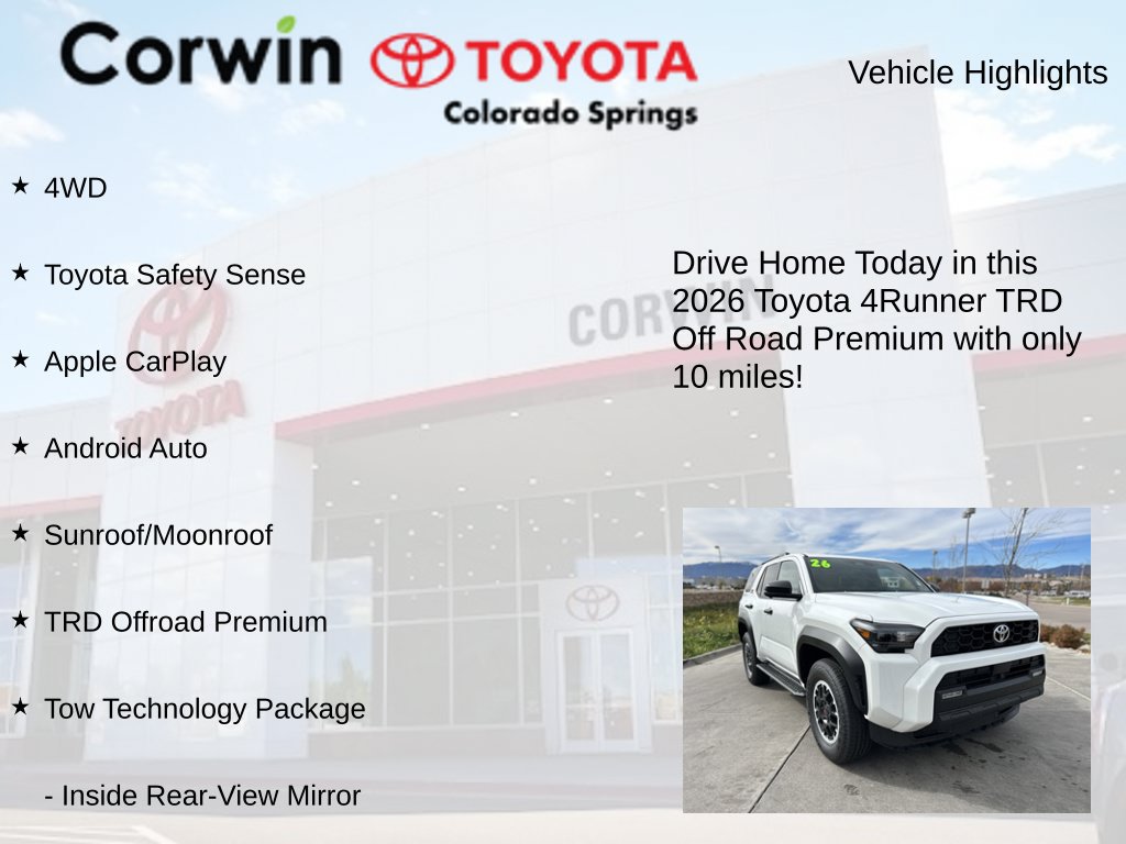 Used 2026 Toyota 4Runner TRD Off-Road Premium w/ Tow Technology Package AWD/4WD image 7