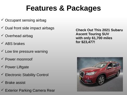 Used 2021 Subaru Ascent Touring AWD/4WD image 21