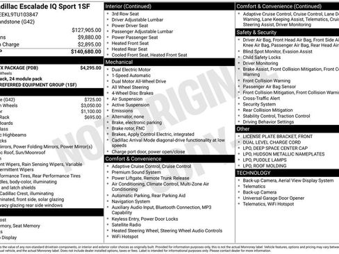 New 2026 Cadillac Escalade IQ Sport 1 w/ LPO, ONYX Package AWD/4WD image 45