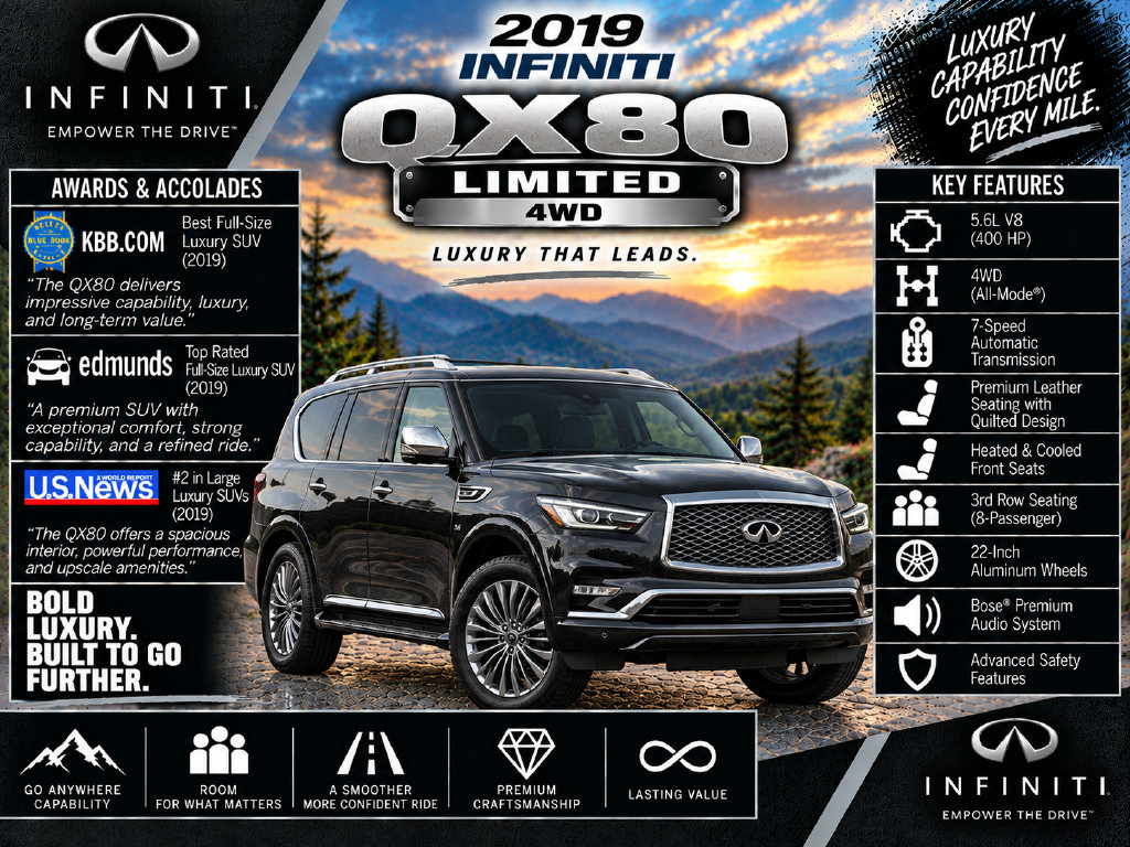 Used 2019 INFINITI QX80 Limited w/ All-Season Package AWD/4WD image 2
