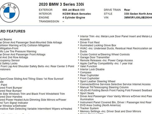 Used 2020 BMW 330i Sedan w/ Convenience Package RWD image 17