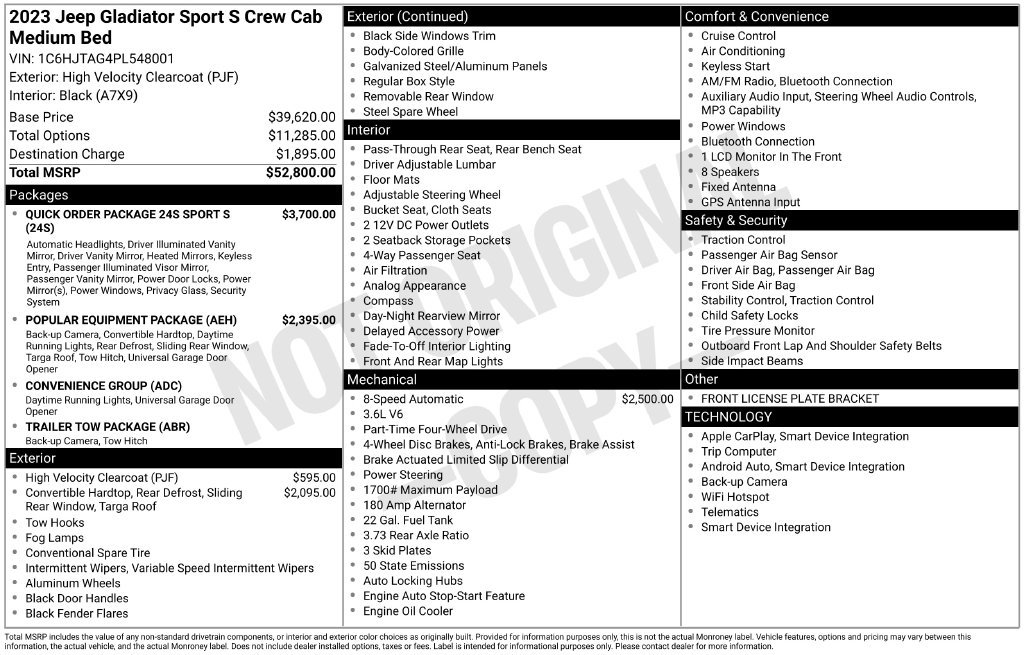 Used 2023 Jeep Gladiator Sport AWD/4WD image 28
