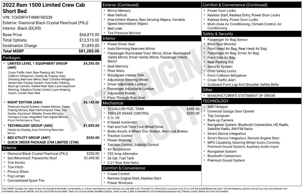 Used 2022 RAM 1500 Limited AWD/4WD image 36