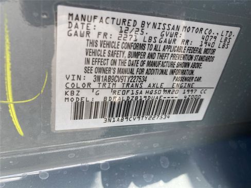 New 2026 Nissan Sentra SV w/ SV Convenience Package image 35