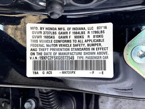 Used 2016 Honda Civic LX image 16