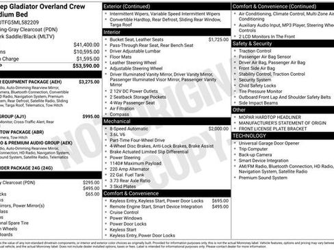 Used 2021 Jeep Gladiator Overland w/ Popular Equipment Package AWD/4WD image 4