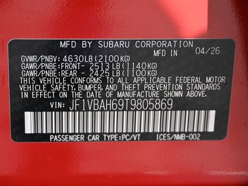 New 2026 Subaru WRX Premium AWD/4WD image 19
