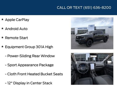 New 2025 Ford Ranger XLT w/ Equipment Group 301A High image 5