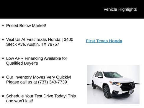 Used 2020 Chevrolet Traverse RS FWD image 9