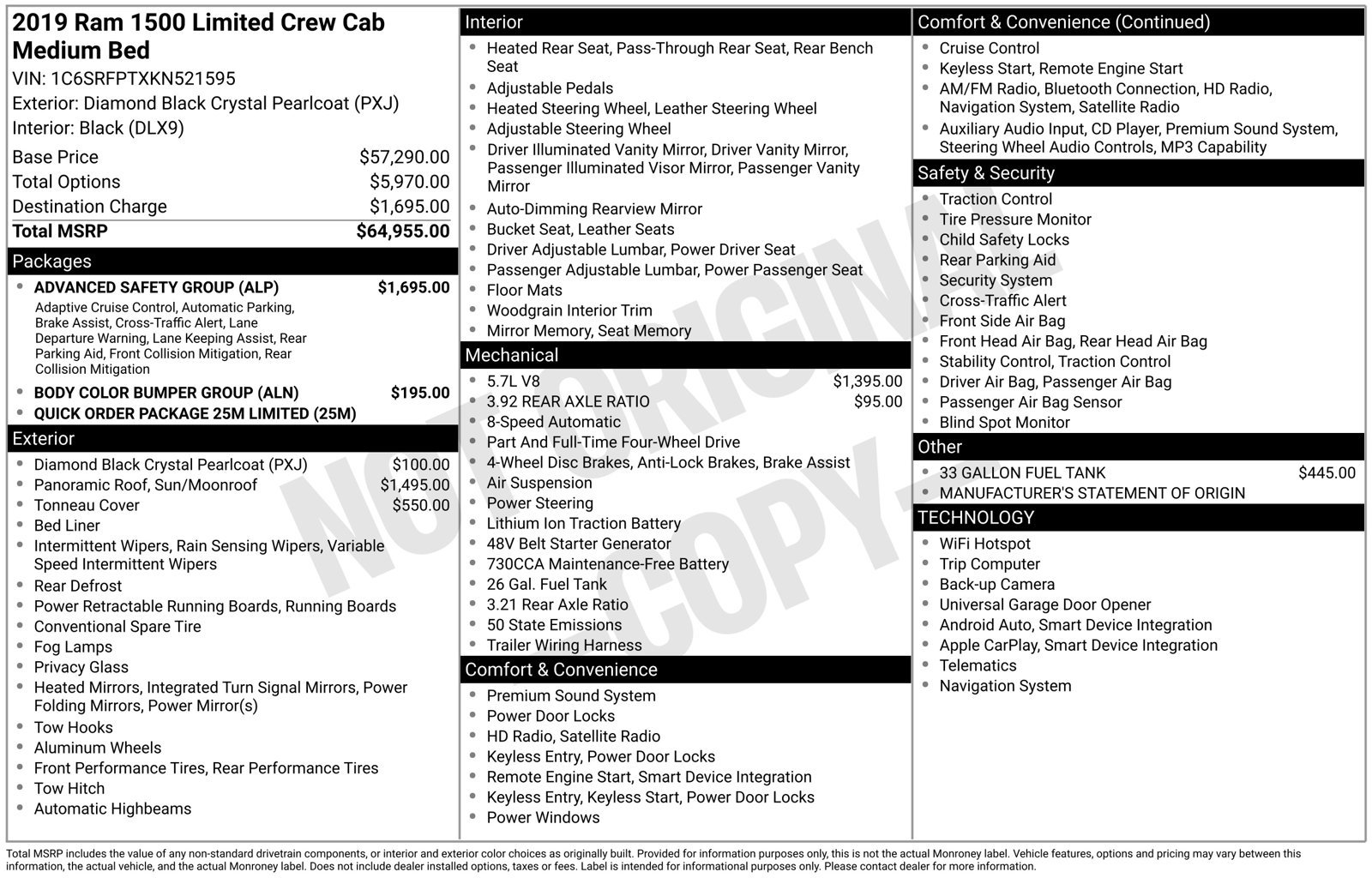 Used 2019 RAM 1500 Limited w/ Advanced Safety Group AWD/4WD image 46