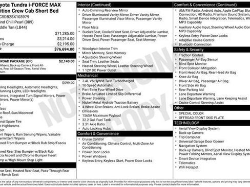 Certified 2025 Toyota Tundra 1794 Edition w/ TRD Off-Road Package AWD/4WD image 35