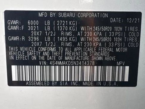 Used 2022 Subaru Ascent Limited w/ Popular Package #2A AWD/4WD image 1