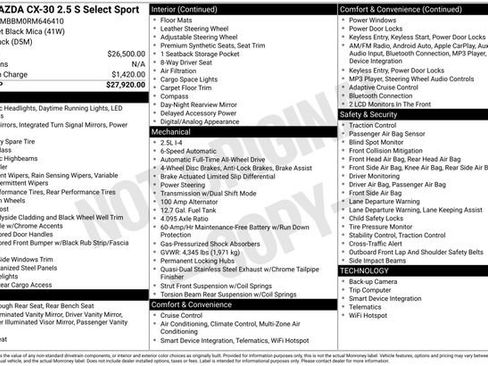 Used 2024 MAZDA CX-30 AWD 2.5 S w/ Select Sport Pkg image 6