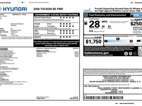 Certified 2026 Hyundai Tucson SE FWD image 3