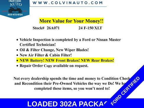 Certified 2024 Ford F150 XLT w/ Equipment Group 302A MID AWD/4WD image 2