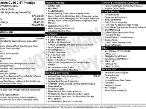 New 2026 Genesis GV80 2.5T Prestige AWD/4WD image 5