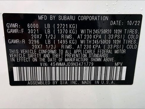 Certified 2022 Subaru Ascent Onyx Edition image 30