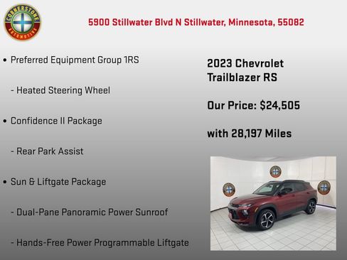 Used 2023 Chevrolet TrailBlazer RS w/ Sun and Liftgate Package AWD/4WD image 5