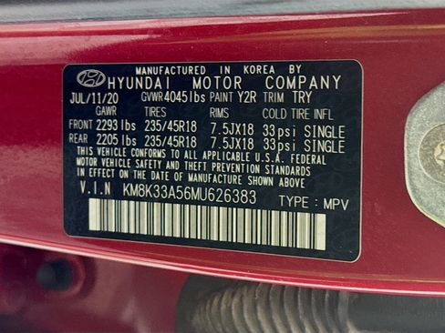 Used 2021 Hyundai Kona Limited w/ Cargo Package FWD image 38